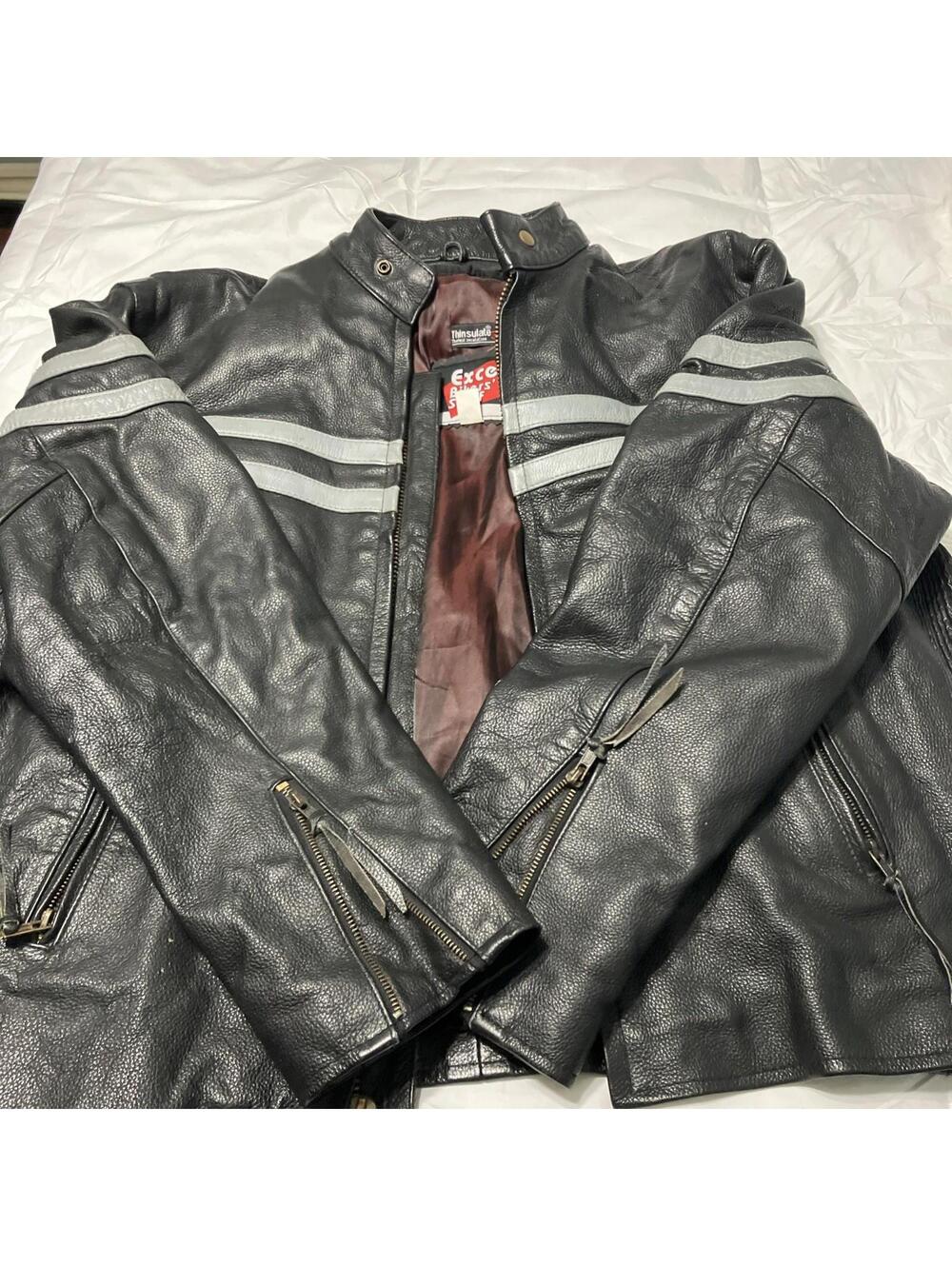 Excel Bikers Stuff W/Thinsulat 3M Thermal Insulation Mens SZ XL Black Leather
